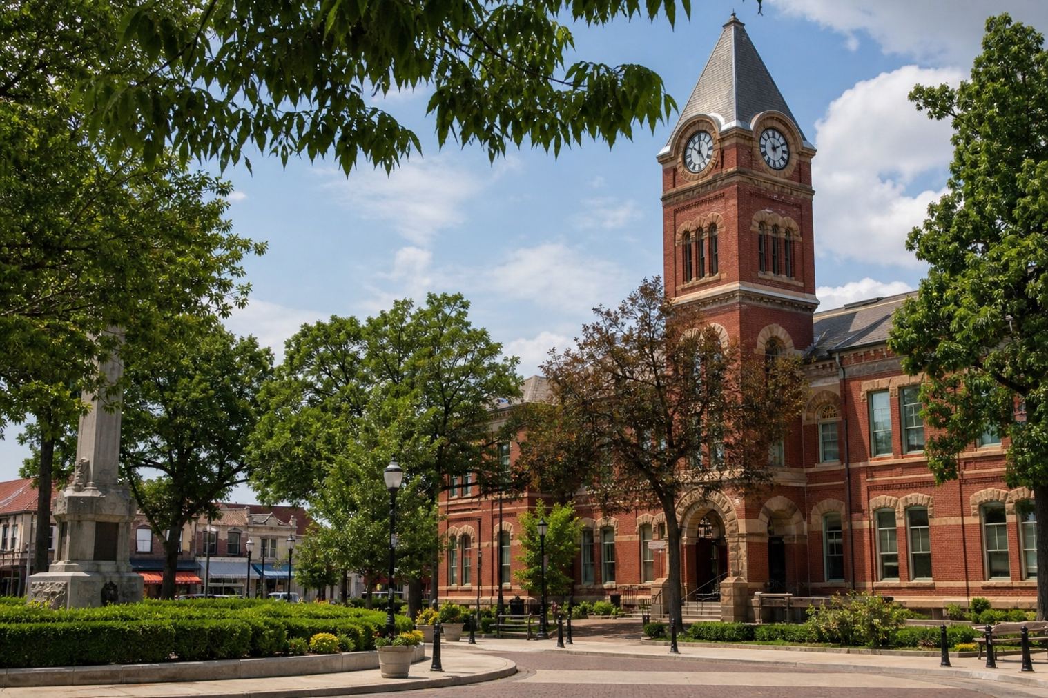 Downtown square in DuPage County, Illinois